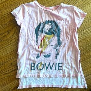 Zara Kids David Bowie Shirt/ hi-low hem- pink